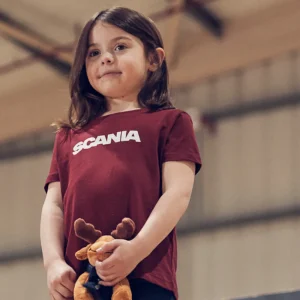 Scania Kids Burgundy Wordmark T-Shirt Cheap