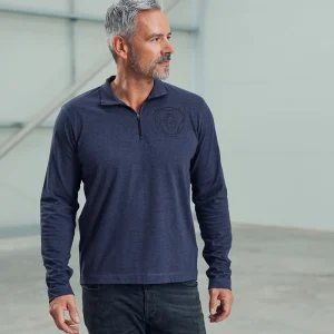 Scania Men's 1/4 Zip Stripe Long Sleeve T-Shirt Shop