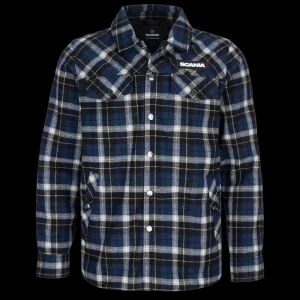Scania Men's Blue Checked Overshirt Flash Sale