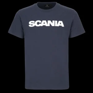 Scania Men's Navy Basic Wordmark T-Shirt Fashion