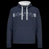 Scania Men's Navy Striped Relaxed Hoodie Fashion